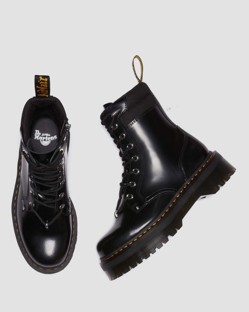 Black Doctor Martens Jadon II Boot Hardware Buttero Leather Platforms (Buttero) | VT92-K5WU