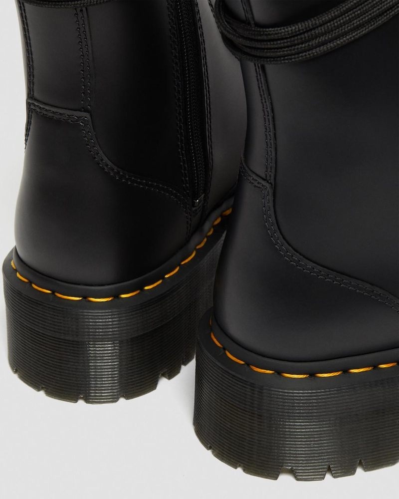 Black Doctor Martens Jarrick Smooth Leather Platform Boots (Smooth Leather) | YW54-M7AL