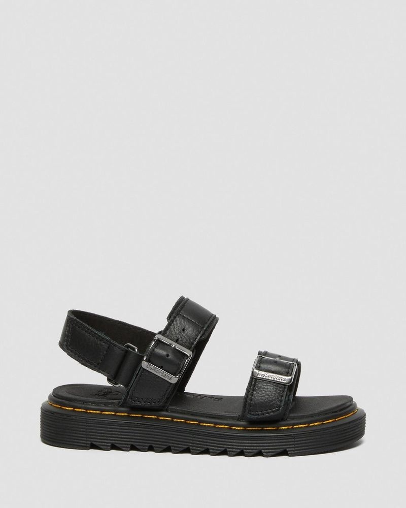 Black Doctor Martens Junior Kyle Leather Sandals | CG46-K0QF