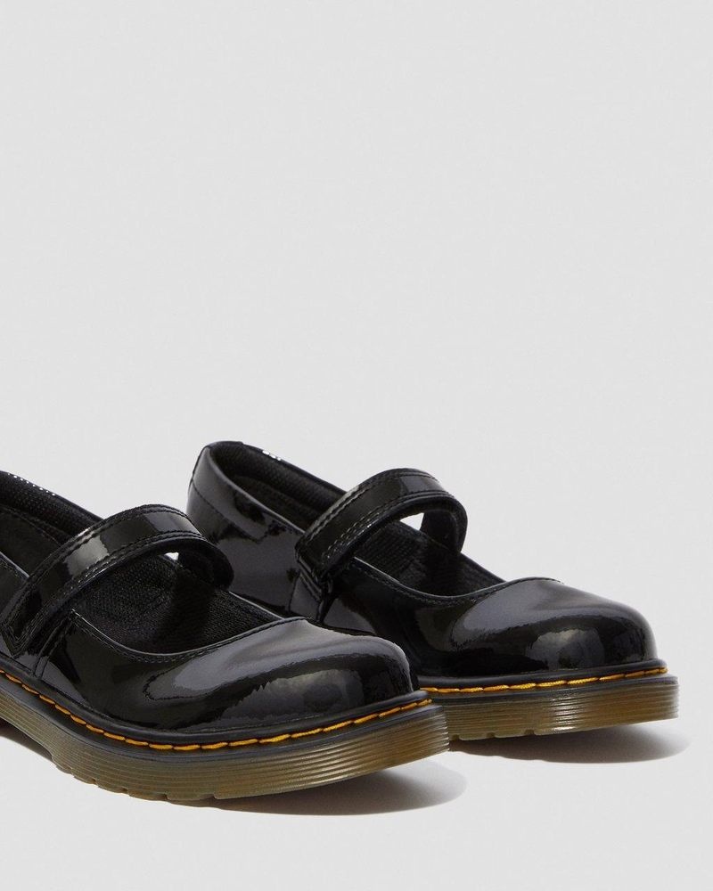 Black Doctor Martens Junior Maccy Patent Leather Mary Jane Shoes (Patent Leather) | SE72-E8DW