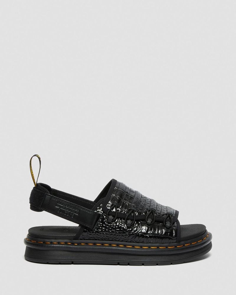 Black Doctor Martens Mura Suicoke Croco Leather Sandals (New Vibrance Croco) | YM24-S0DR