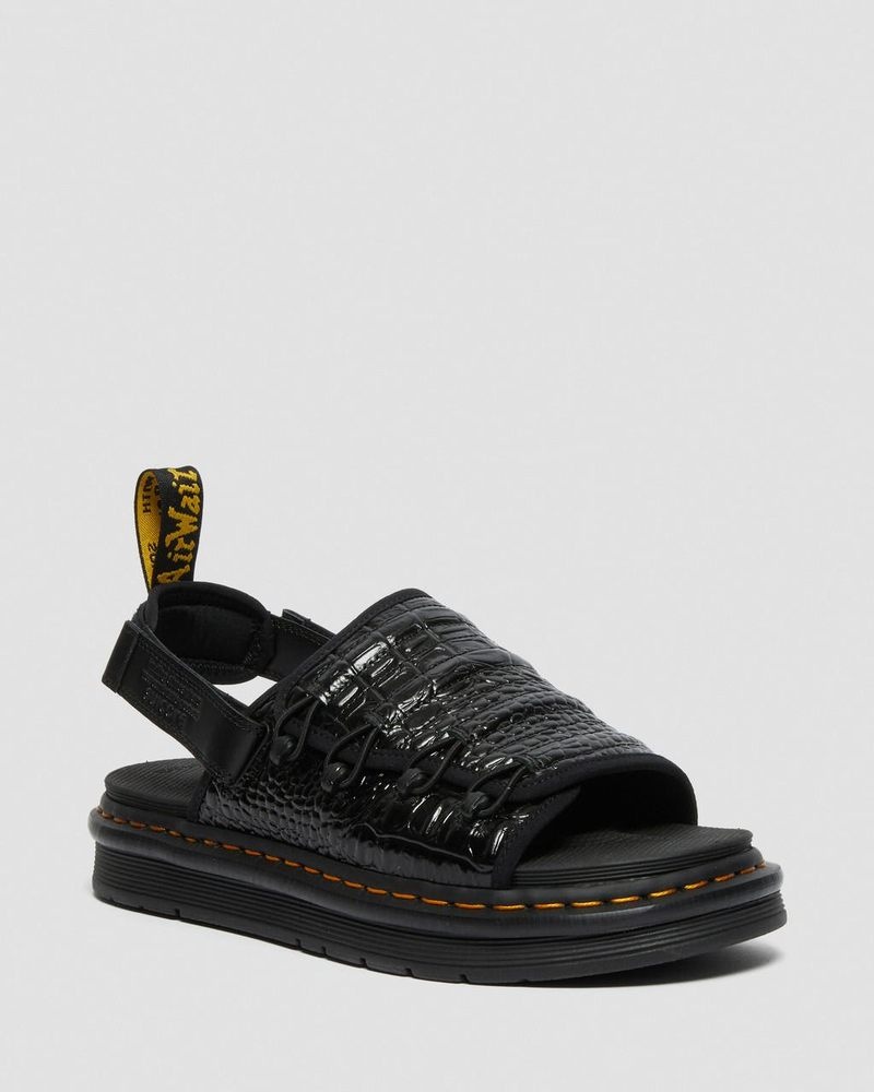 Black Doctor Martens Mura Suicoke Croco Leather Sandals (New Vibrance Croco) | YM24-S0DR