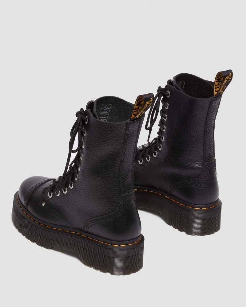 Black Doctor Martens Sinclair Hi Milled Nappa Leather Platform Boots (Milled Nappa) | AT16-E2SR