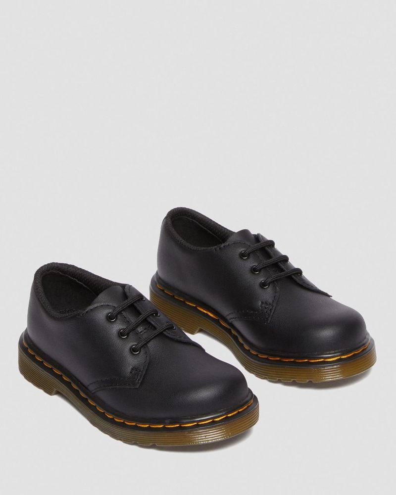 Black Doctor Martens Toddler 1461 Softy T Leather Oxford Shoes (Softy T) | YJ53-H4LX