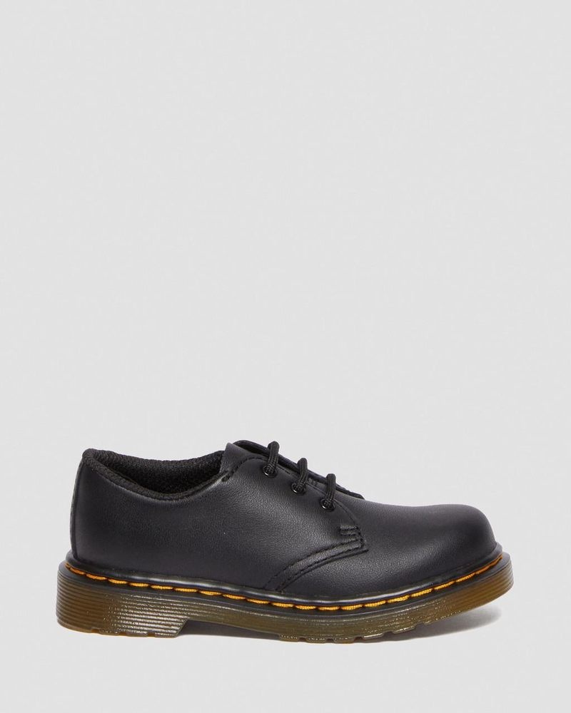 Black Doctor Martens Toddler 1461 Softy T Leather Oxford Shoes (Softy T) | YJ53-H4LX