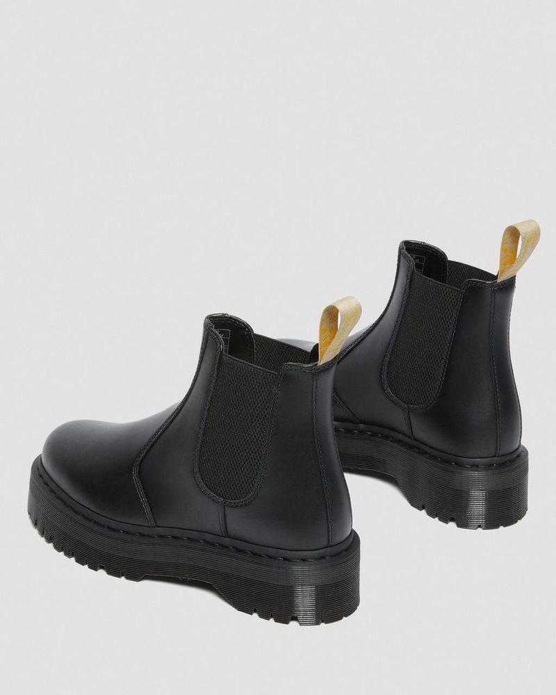 Black Doctor Martens Vegan 2976 Felix Platform Chelsea Boots (Felix Rub Off) | NM99-K7TJ