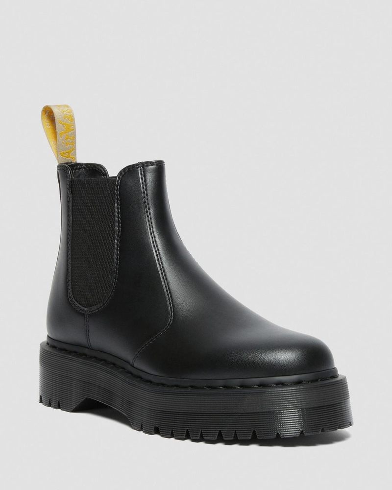 Black Doctor Martens Vegan 2976 Felix Platform Chelsea Boots (Felix Rub Off) | NM99-K7TJ