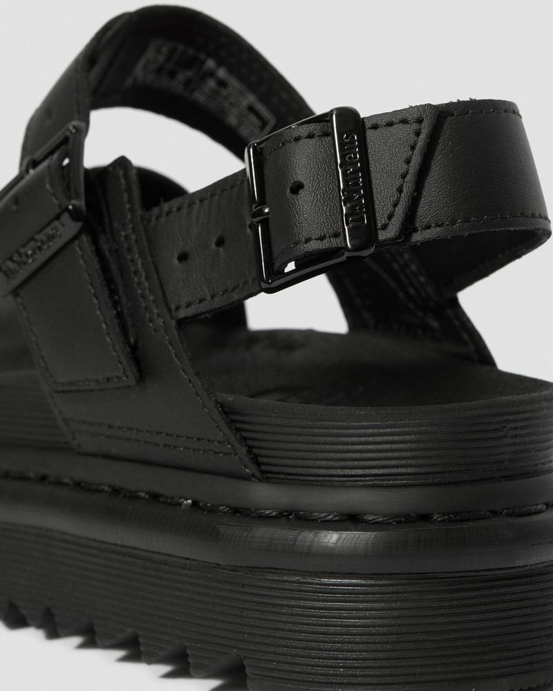 Black Doctor Martens Voss - Leather Strap Sandals (Hydro Leather) | LR69-H1KS