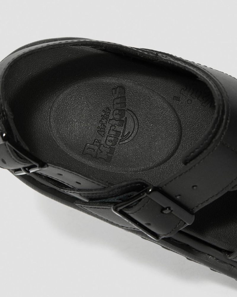 Black Doctor Martens Voss - Leather Strap Sandals (Hydro Leather) | LR69-H1KS