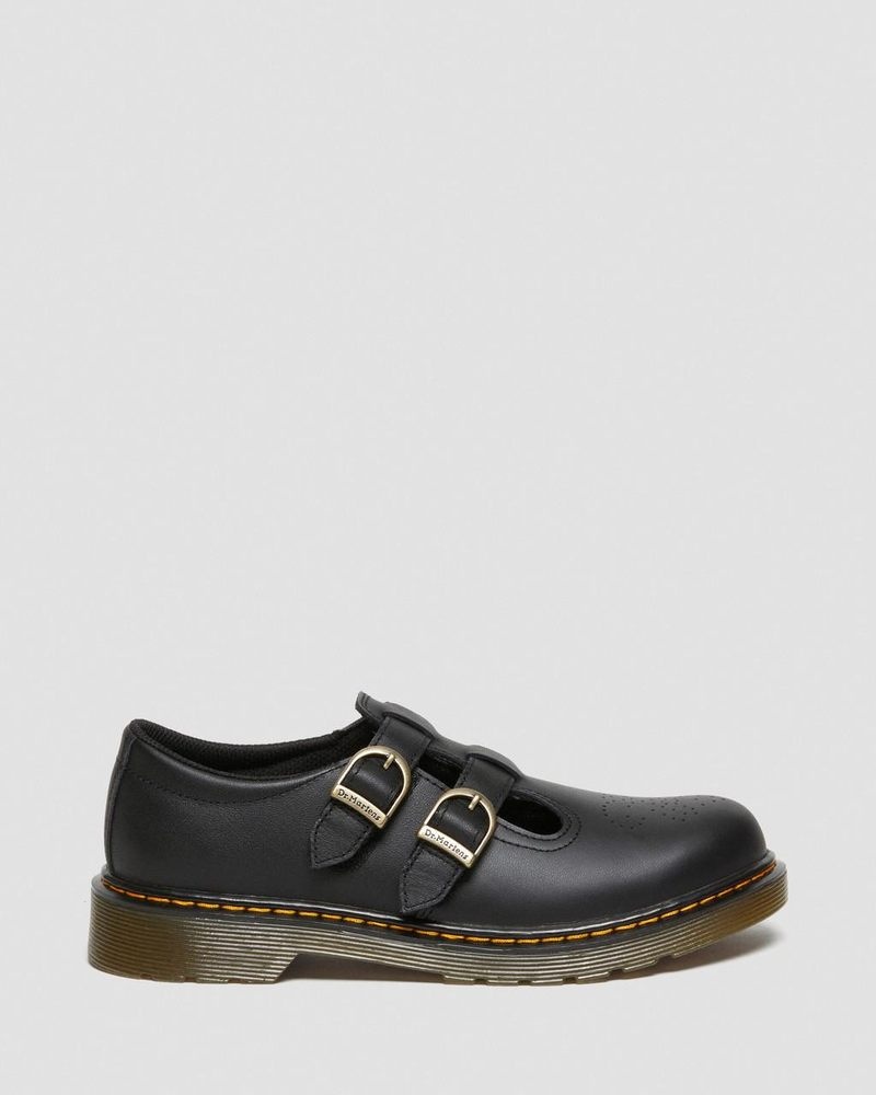 Black Doctor Martens Youth 8065 Softy T Leather Mary Jane Shoes (Softy T) | WH67-F1MH