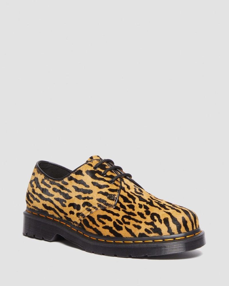 Black / Tan Doctor Martens 1461 Wacko Maria Hair-On Oxford Shoes (Hair On) | ZX06-W6CR