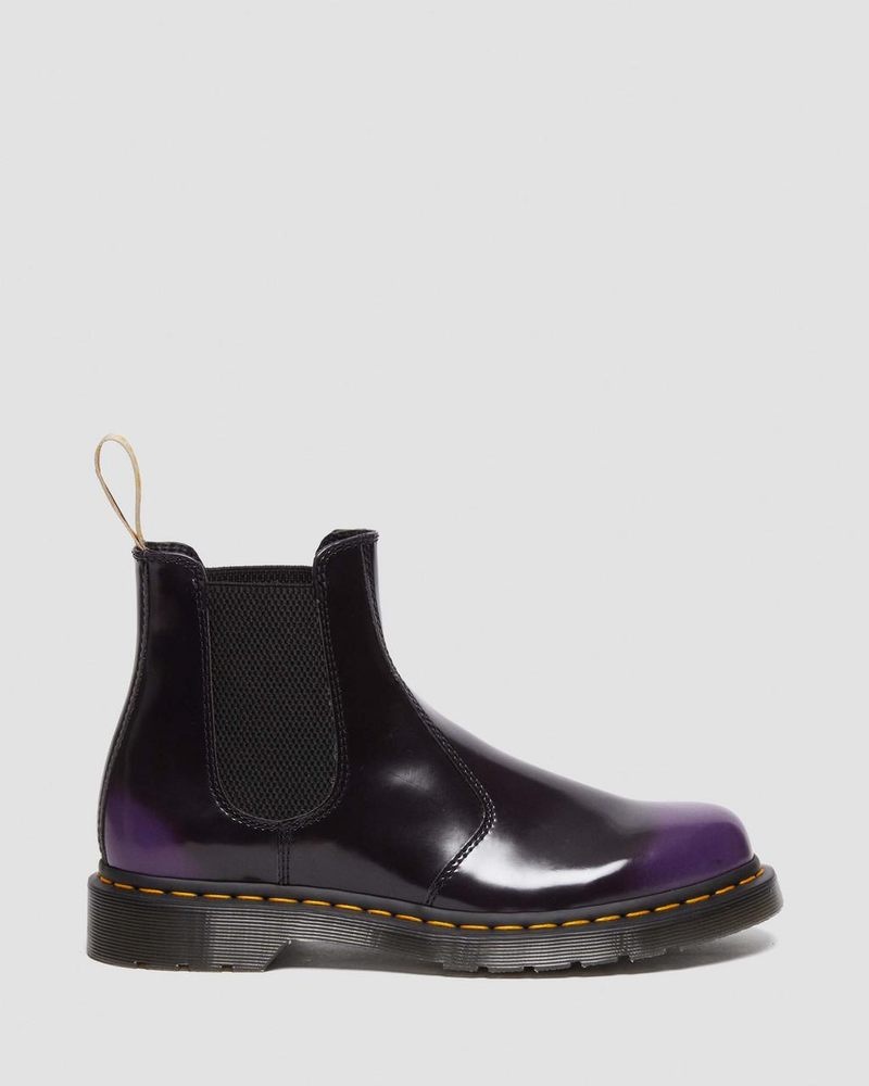 Black/rich Purple Doctor Martens Vegan 2976 Chelsea Boots (Oxford Rub Off) | PY87-Q7JC