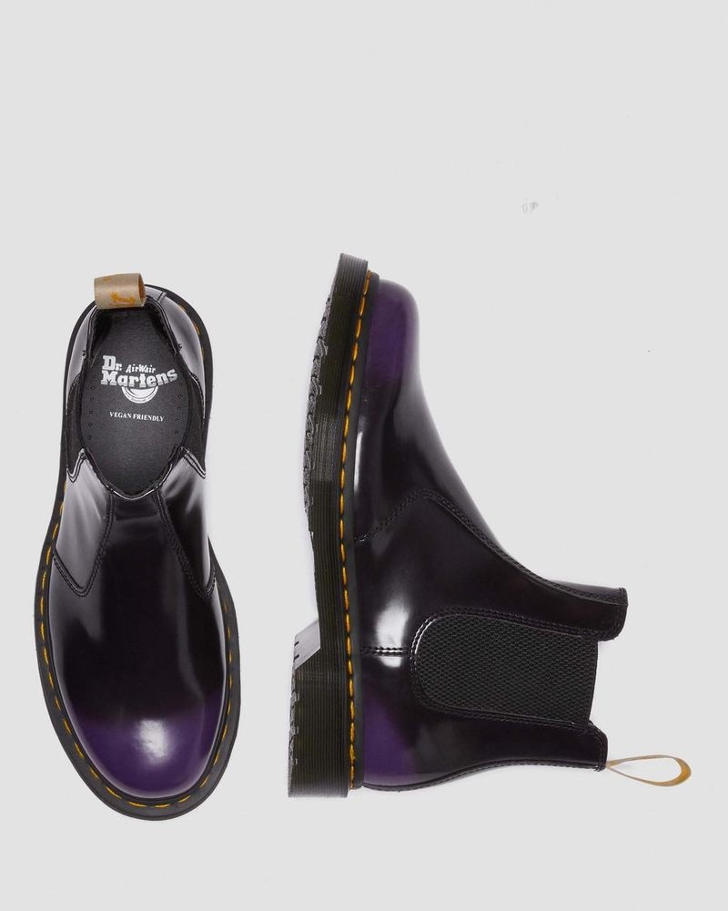 Black/rich Purple Doctor Martens Vegan 2976 Chelsea Boots (Oxford Rub Off) | PY87-Q7JC