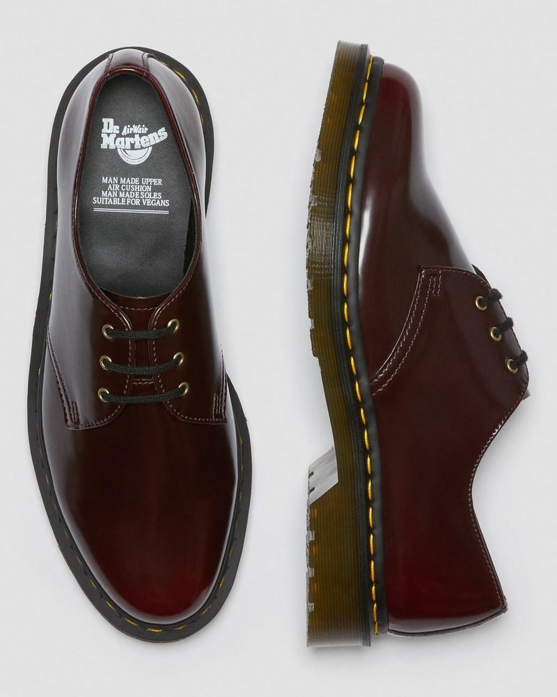 Cherry Red Doctor Martens Vegan 1461 Oxford Shoes (Oxford Rub Off) | SE92-Q9YF