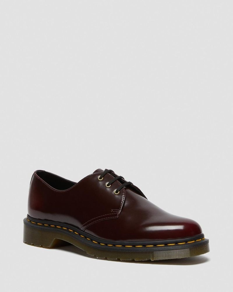 Cherry Red Doctor Martens Vegan 1461 Oxford Shoes (Oxford Rub Off) | SE92-Q9YF