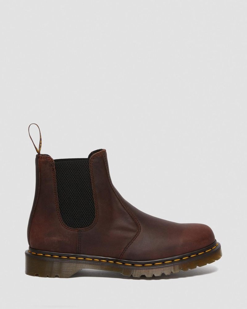 Chestnut Doctor Martens 2976 Waxed Full Grain Leather Chelsea Boots (Waxed Full Grain) | IA48-I9DZ