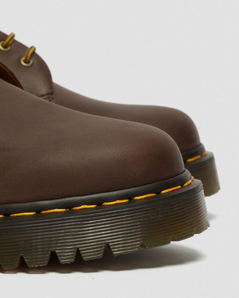 Dark Brown Doctor Martens 1461 Bex Crazy Horse Leather Oxford Shoes (Crazy Horse) | PC25-X5JR