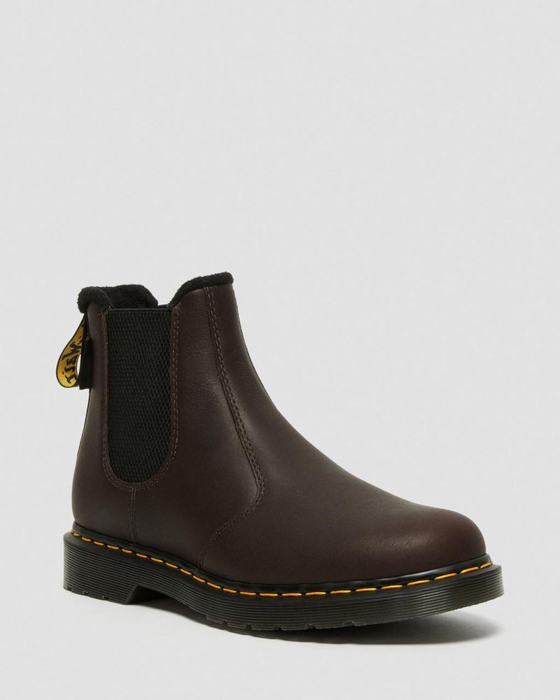 Dark Brown Doctor Martens 2976 Warmwair Leather Chelsea Boots (Valor Wp) | SF45-P6HV