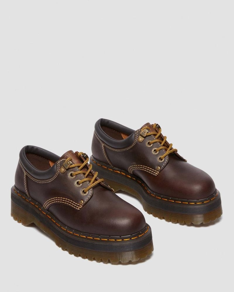 Dark Brown Doctor Martens 8053 Arc Crazy Horse Leather Platform Casual Shoes (Crazy Horse) | MR28-I0FW