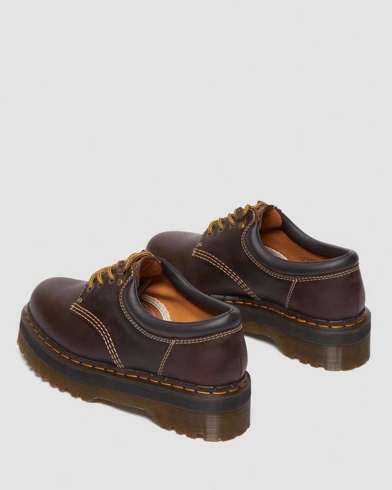 Dark Brown Doctor Martens 8053 Arc Crazy Horse Leather Platform Casual Shoes (Crazy Horse) | MR28-I0FW