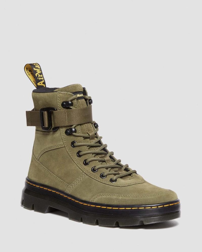 Dms Olive Doctor Martens Combs Tech Suede Casual Boots (E.H.Suede) | EP93-V9OS