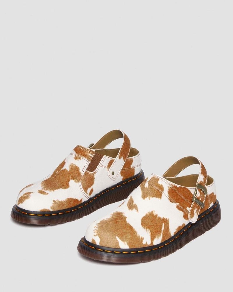 Jersey Cow Print Doctor Martens Isham Hair-On Cow Print Slingback Mules (Hair On) | DU56-W7GC