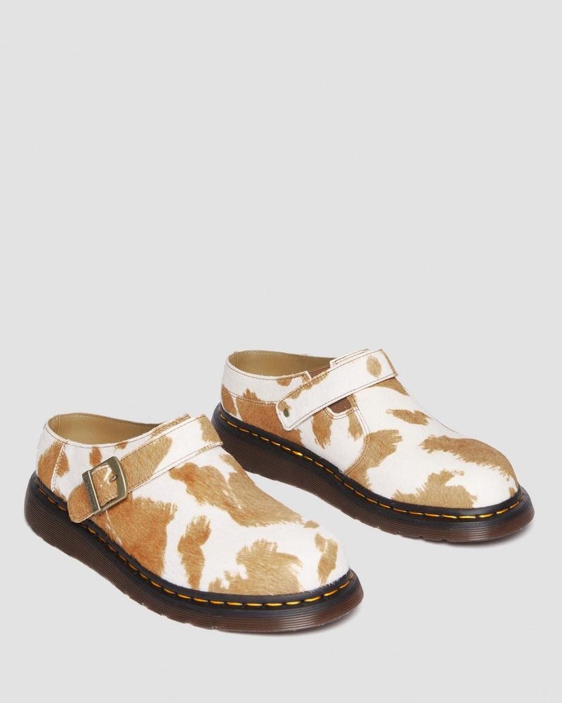 Jersey Cow Print Doctor Martens Isham Hair-On Cow Print Slingback Mules (Hair On) | DU56-W7GC