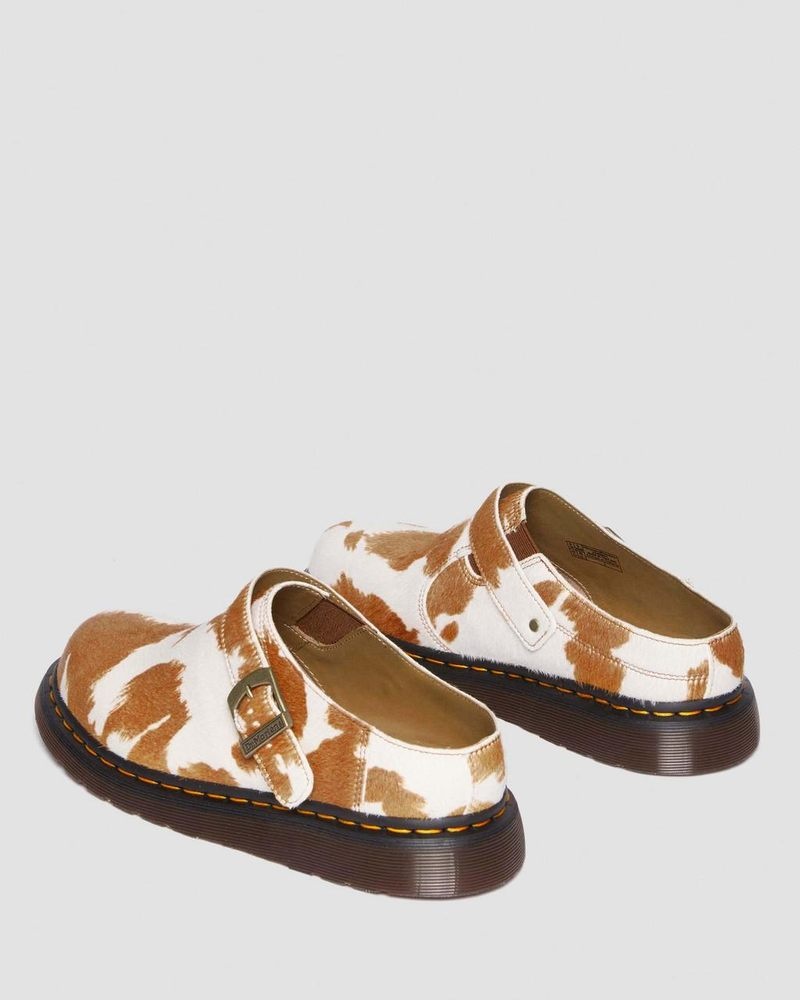 Jersey Cow Print Doctor Martens Isham Hair-On Cow Print Slingback Mules (Hair On) | DU56-W7GC