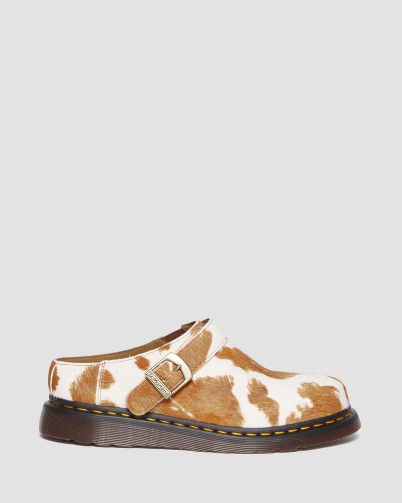 Jersey Cow Print Doctor Martens Isham Hair-On Cow Print Slingback Mules (Hair On) | DU56-W7GC