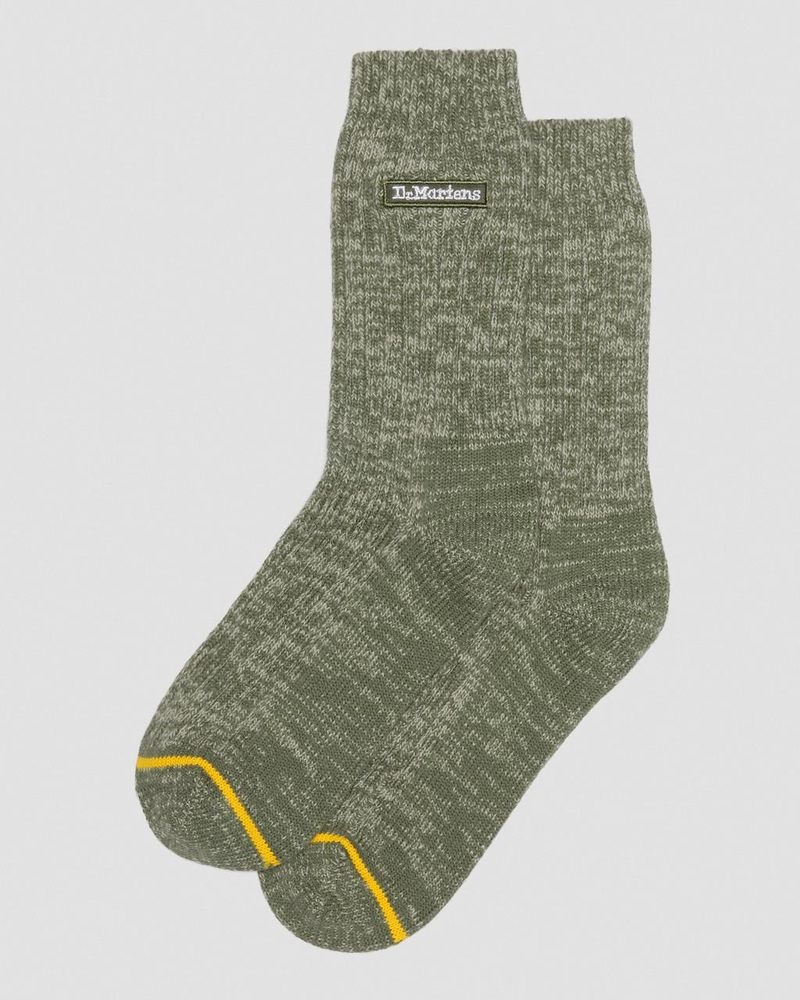 Khaki Doctor Martens Merino Organic Cotton Blend Socks (Organic Cotton Blend) | KW91-B6FD