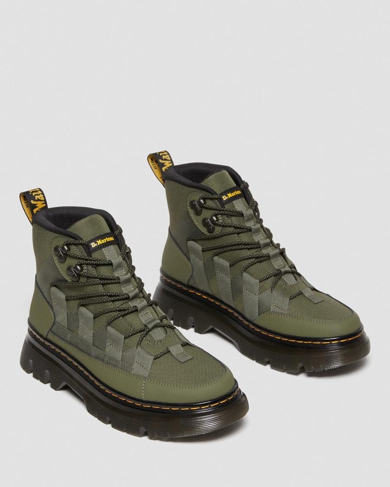 Khaki Green Doctor Martens Boury Leather Casual Boots (Ajax+Extra Tough 50/50) | BD72-U7BY