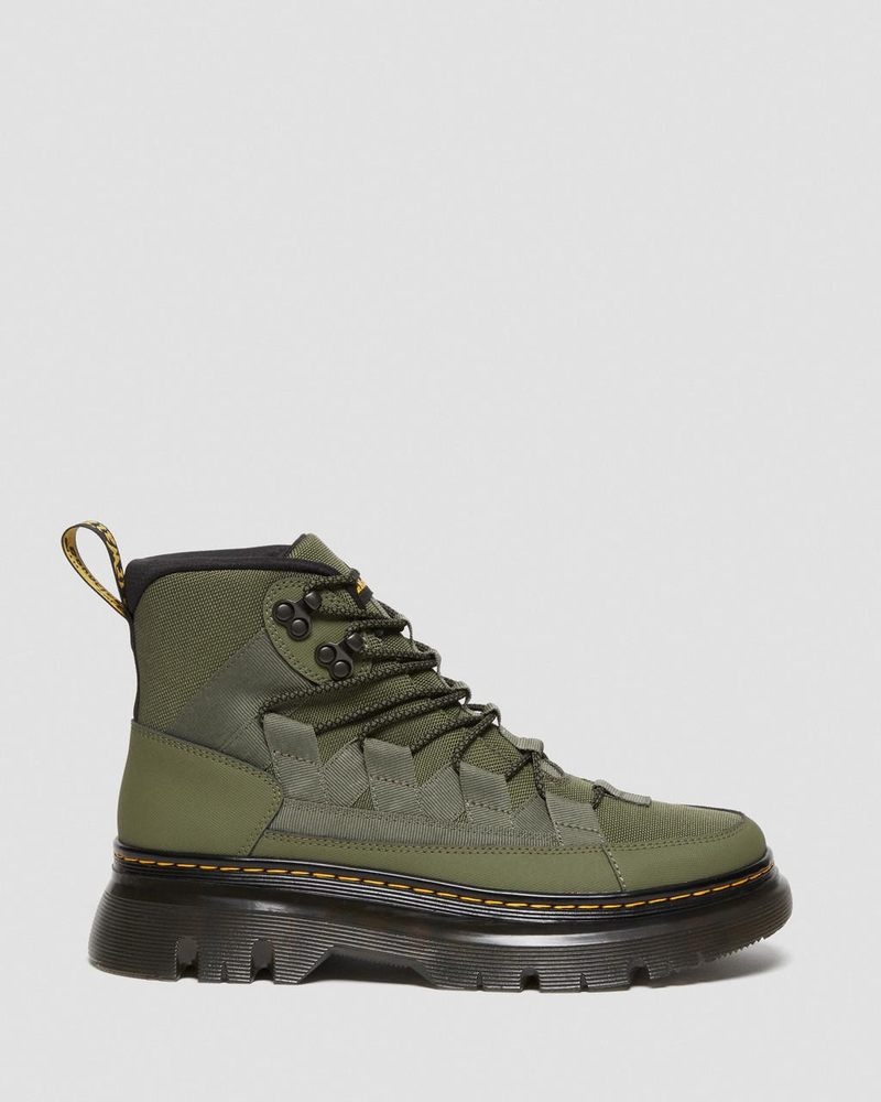 Khaki Green Doctor Martens Boury Leather Casual Boots (Ajax+Extra Tough 50/50) | BD72-U7BY