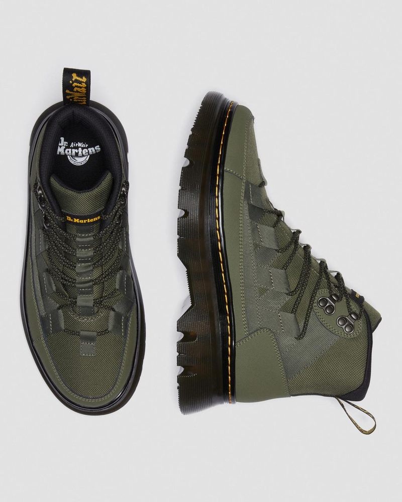 Khaki Green Doctor Martens Boury Leather Casual Boots (Ajax+Extra Tough 50/50) | BD72-U7BY