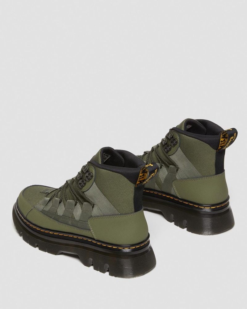 Khaki Green Doctor Martens Boury Leather Casual Boots (Ajax+Extra Tough 50/50) | WC62-Q8FY