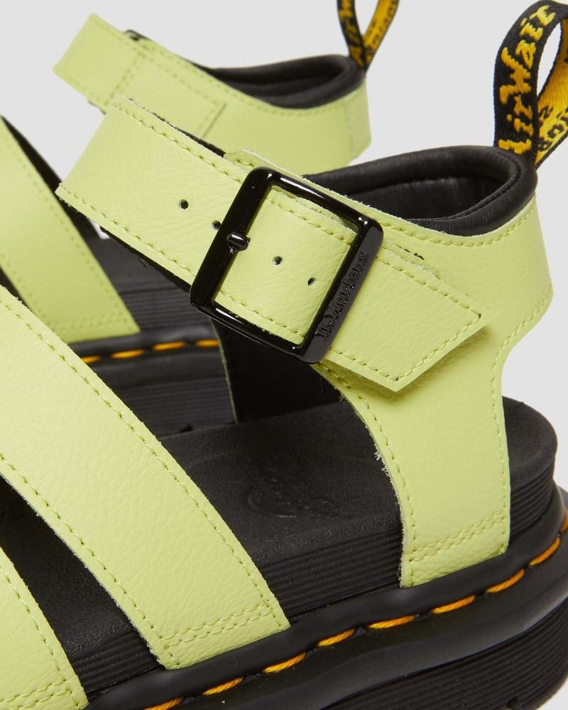 Lime Green Doctor Martens Blaire Athena Leather Strap Sandals (Athena) | OG18-T3PZ