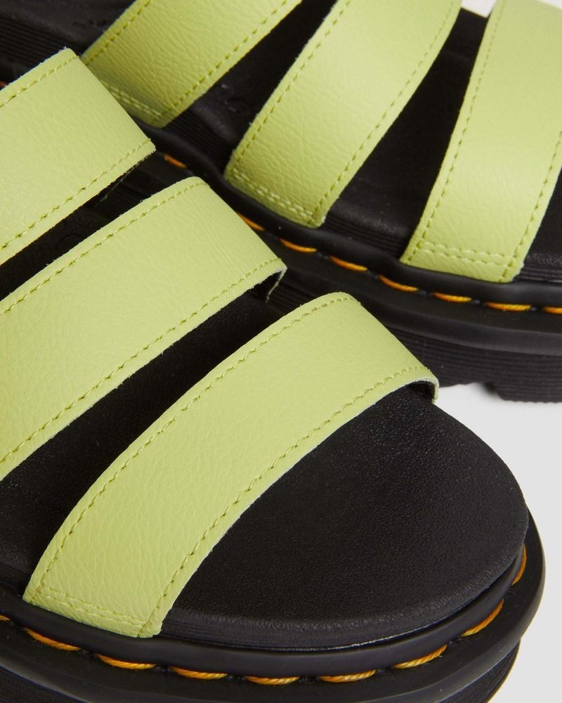 Lime Green Doctor Martens Blaire Athena Leather Strap Sandals (Athena) | OG18-T3PZ