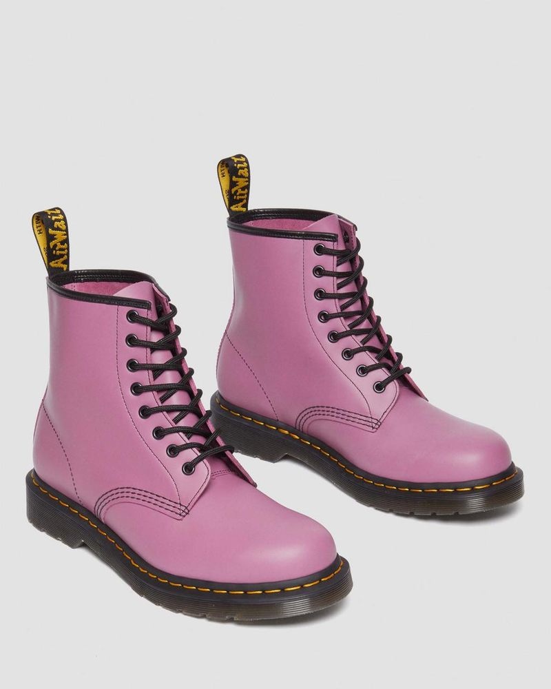 Muted Purple Doctor Martens 1460 Smooth Leather Lace Up Boots (Smooth Leather) | HN12-Z1TR