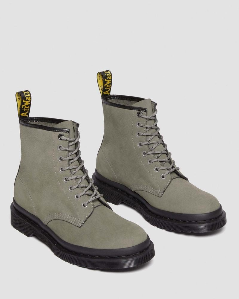 NICKEL GREY Doctor Martens 1460 Milled Nubuck Leather Lace Up Boots (Milled Nubuck Wp) | LO48-Q2KM