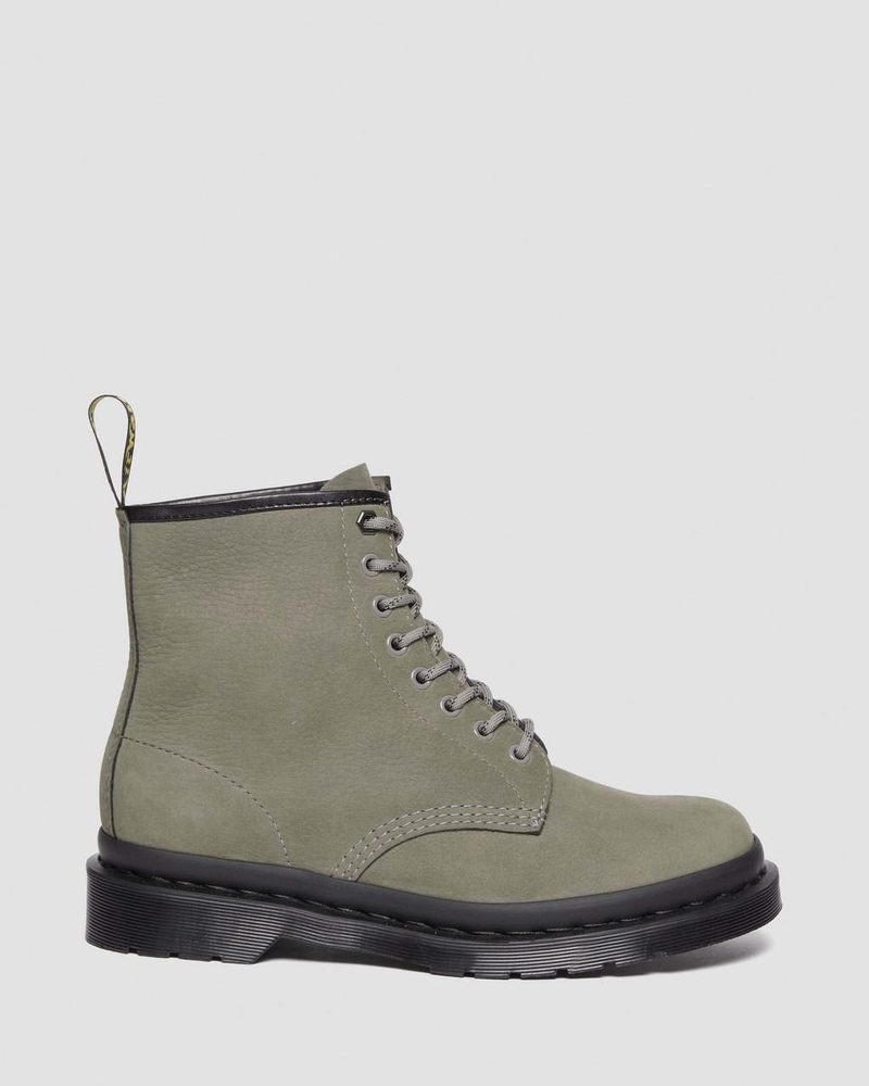 NICKEL GREY Doctor Martens 1460 Milled Nubuck Leather Lace Up Boots (Milled Nubuck Wp) | LO48-Q2KM