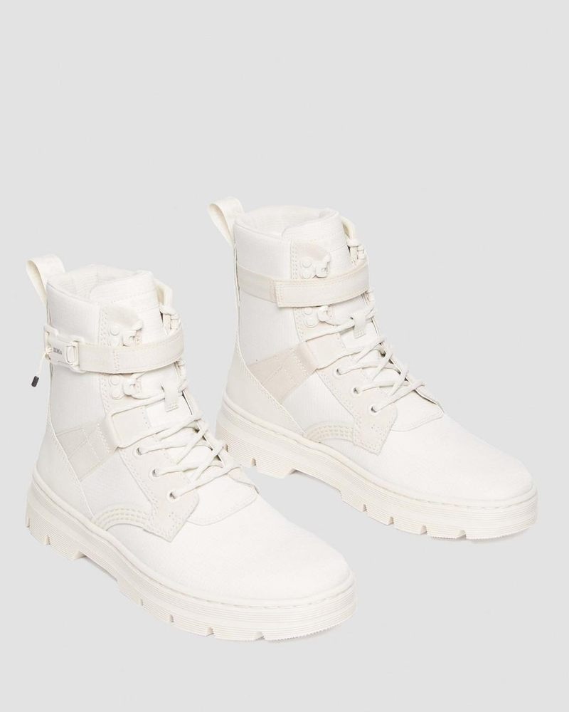 Off White / Natural Doctor Martens Combs Tech II Poly & Leather Casual Boots (Extra Tough Nylon) | CN99-Z0FI