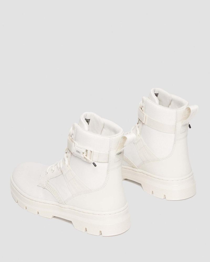 Off White / Natural Doctor Martens Combs Tech II Poly & Leather Casual Boots (Extra Tough Nylon) | CN99-Z0FI