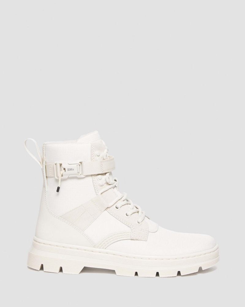 Off White / Natural Doctor Martens Combs Tech II Poly & Leather Casual Boots (Extra Tough Nylon) | CN99-Z0FI