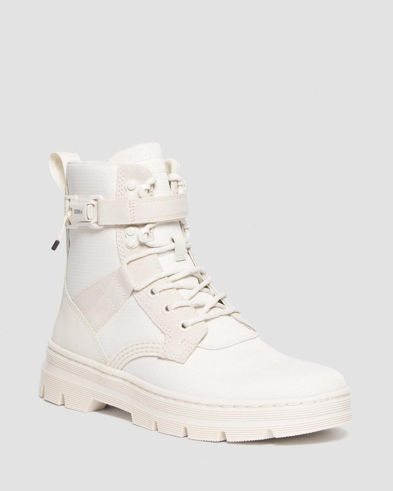 Off White / Natural Doctor Martens Combs Tech II Poly & Leather Casual Boots (Extra Tough Nylon) | CN99-Z0FI