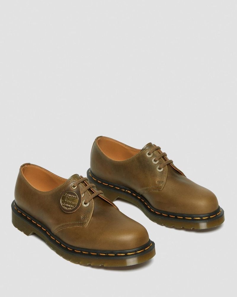 Olive Doctor Martens 1461 Made in England Denver Leather Oxford Shoes (Denver Veg Tan) | DC42-Z2GY