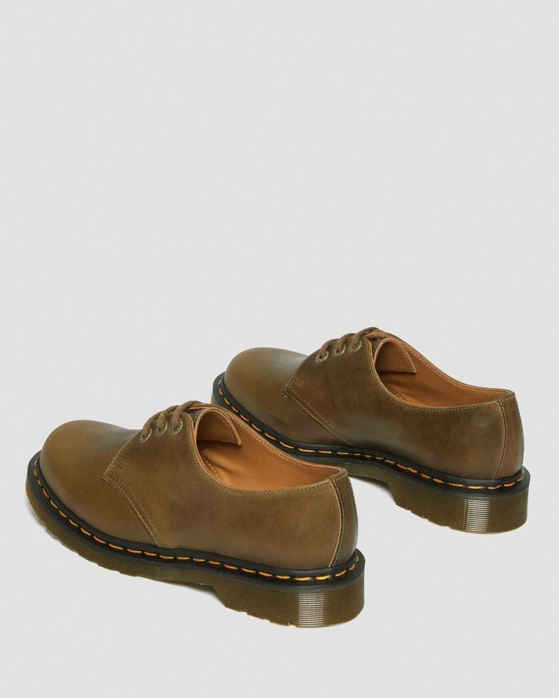 Olive Doctor Martens 1461 Made in England Denver Leather Oxford Shoes (Denver Veg Tan) | DC42-Z2GY