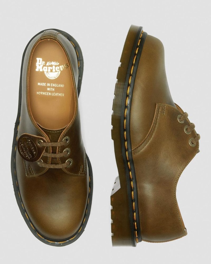 Olive Doctor Martens 1461 Made in England Denver Leather Oxford Shoes (Denver Veg Tan) | DC42-Z2GY