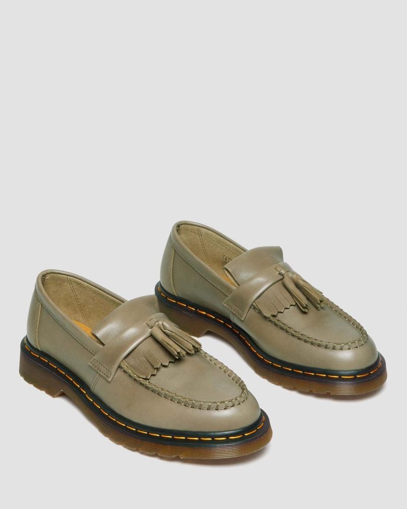 Olive Doctor Martens Adrian Carrara Leather Tassel Loafers (Carrara) | TF72-J4VH