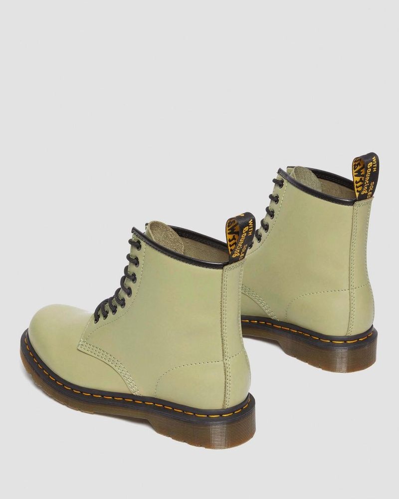 Pale Olive Doctor Martens 1460 Smooth Leather Lace Up Boots (Smooth Leather) | HL23-V4RO