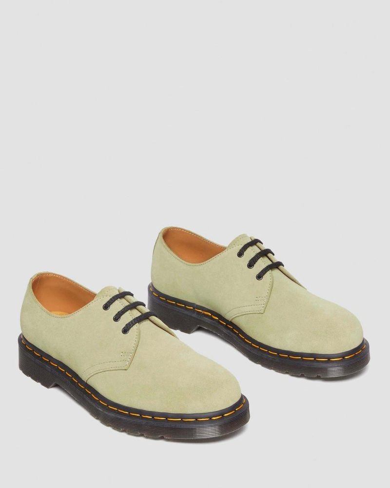 Pale Olive Doctor Martens 1461 Suede Oxford Shoes (E.H.Suede) | WY30-T9TO