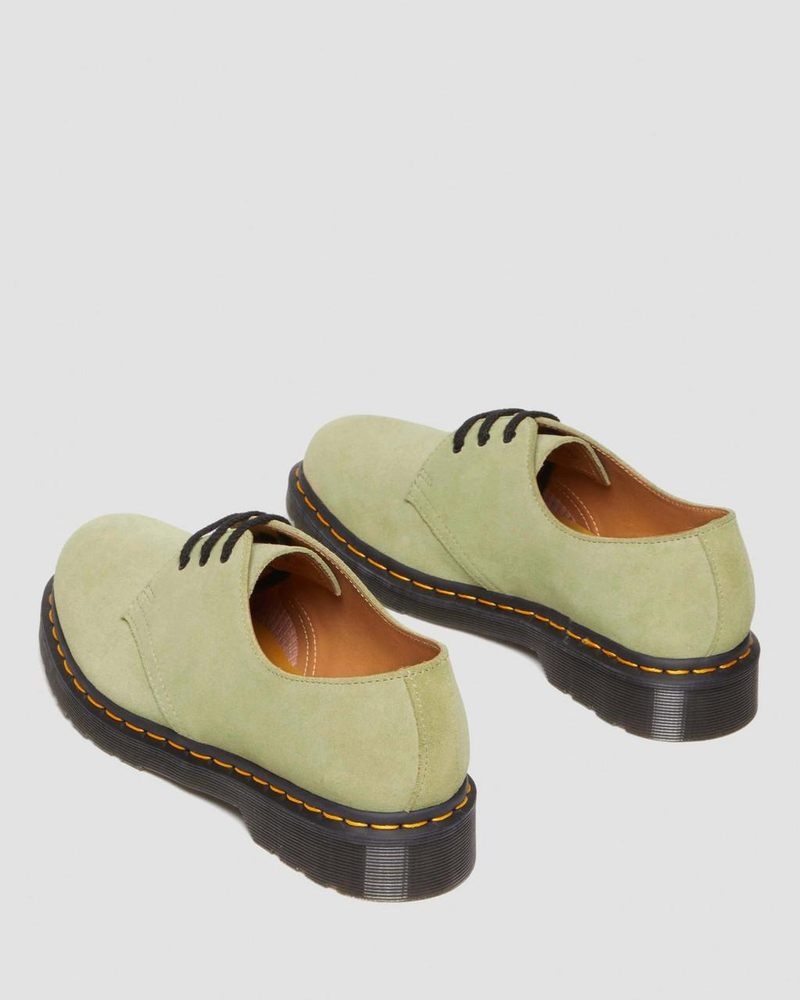 Pale Olive Doctor Martens 1461 Suede Oxford Shoes (E.H.Suede) | WY30-T9TO